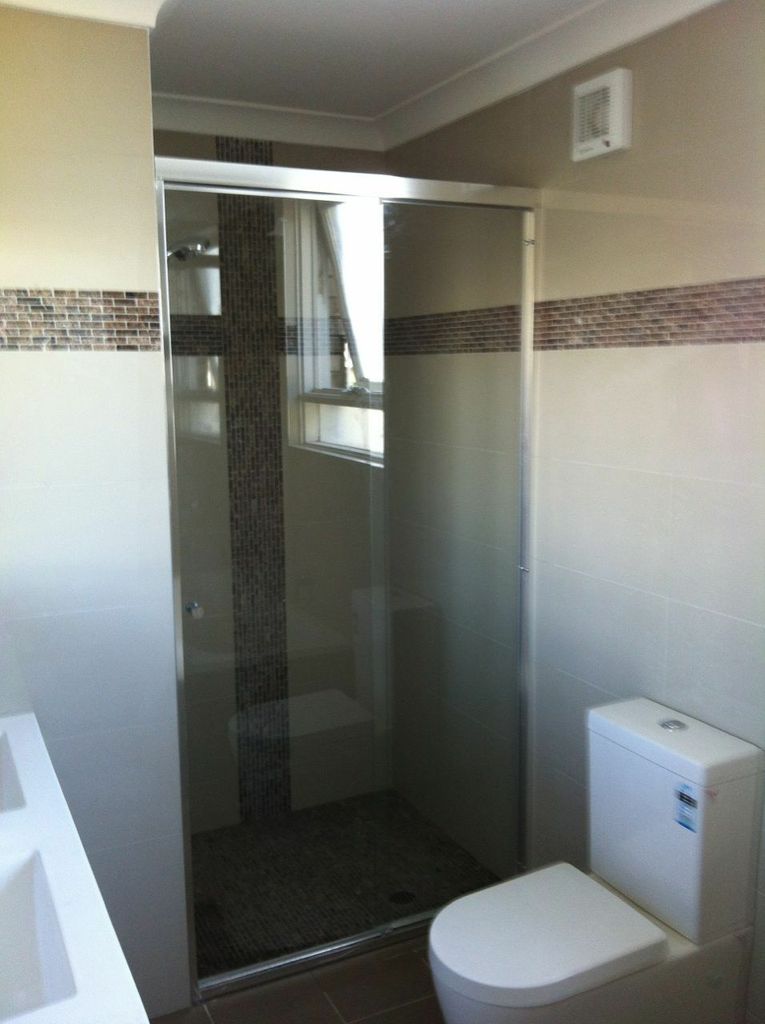 Semi Frameless Shower Screen with Grey Tint Toughened Glass